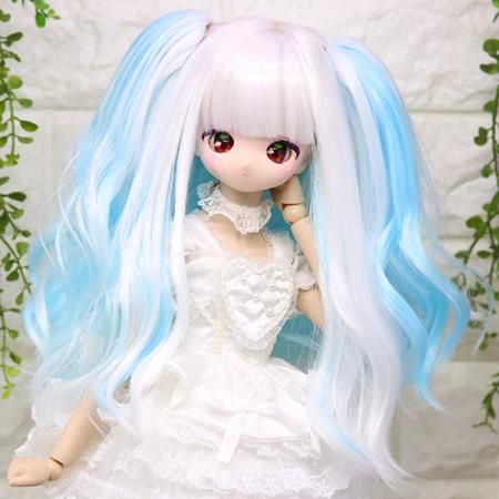 DOLLCE Half Twin wig in Silk White × Sky Blue