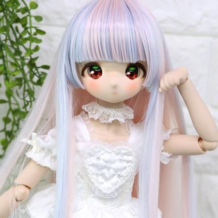 DOLLCE Lily Veil wig in Pale Sakura Pink × Pale Violet