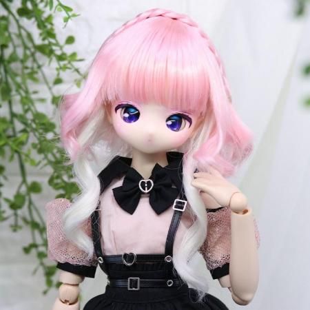 DOLLCE Aqua Frill wig in Peach Pink × Porcelain White