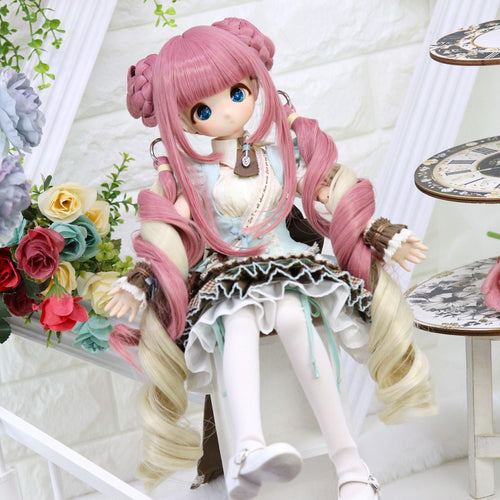 DOLLCE Oriental Knot wig in Pale Plum Pink × Silk Grey